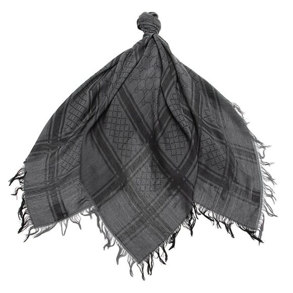 Gucci Silk Wool GG Diamante 140cm Shawl